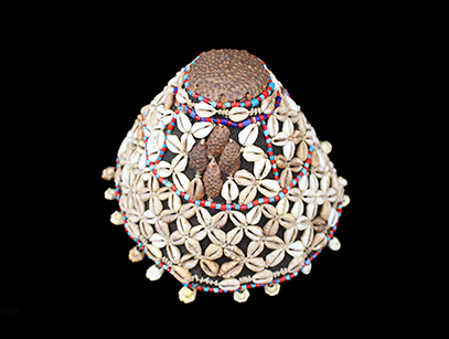 Kuba Hat with Copper Embellishment MW58 -  D.R. Congo - Sold